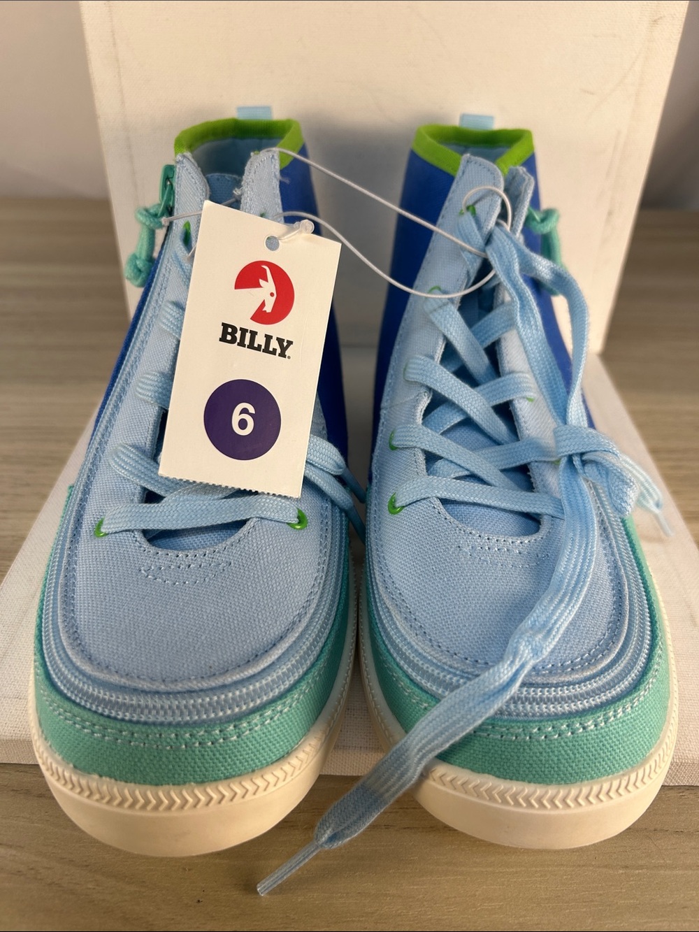 Billy Kids' Light Blue & Teal High-Top Sneakers